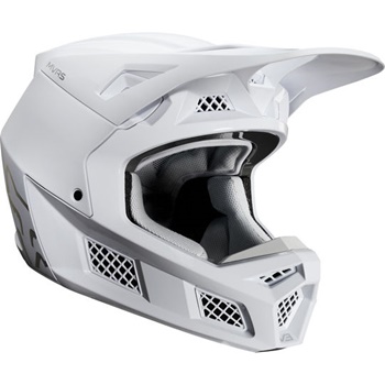 2020 Fox Racing V3 Solid Helmet – White/Silver XL