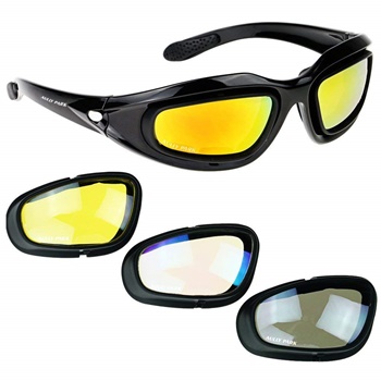 AULLY PARK Polarized Motorcycle Riding Glasses with 4 Lens Kit