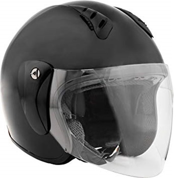 Fuel Helmets SH-WS0017 Unisex-Adult Open Face Scooter Helmet with Shield