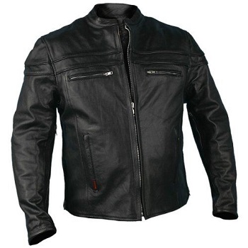 Hot Leathers JKM1011 Men's Heavyweight Black Leather Jacket