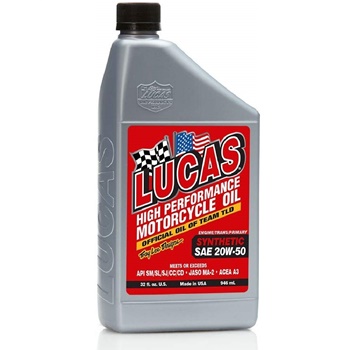 Lucas Oil 10702-PK6 Synthetic 20W-50 Motorcycle Oil