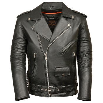 MILWAUKEE LEATHER Men's Police Style Motorcycle Jacket