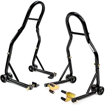 Venom Sport Bike Motorcycle Front Fork & Rear Paddle Combo Wheel Lift Stands