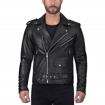 Viking Cycle Angel Fire Classic Leather Motorcycle Jacket for Men