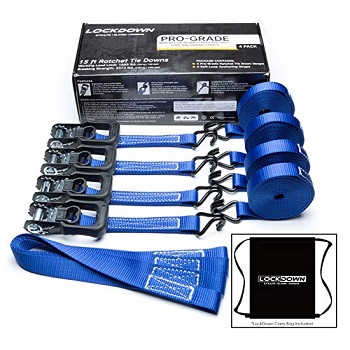 Premium LOCKDOWN Ratchet STRAPS-3372 lbs Max Break Strength